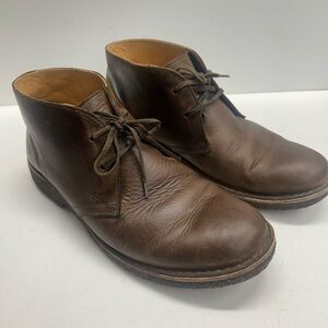Vera Pelle Men's Italian Brown Leather Chukka Boots Size 42